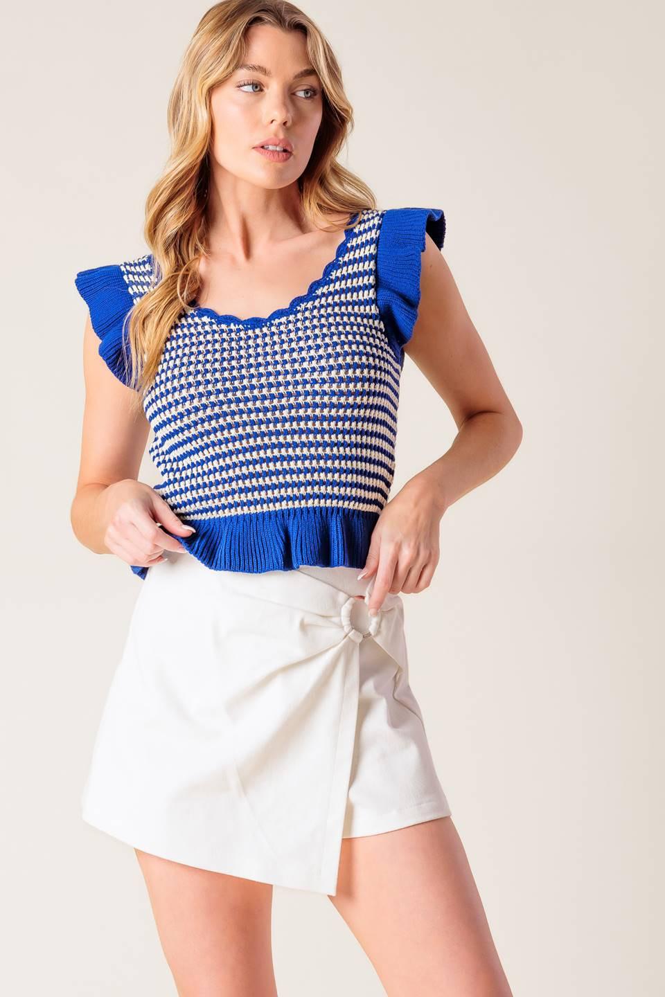 Young At Heart White Woven Skort, view 2 — Soul Flow Apparel