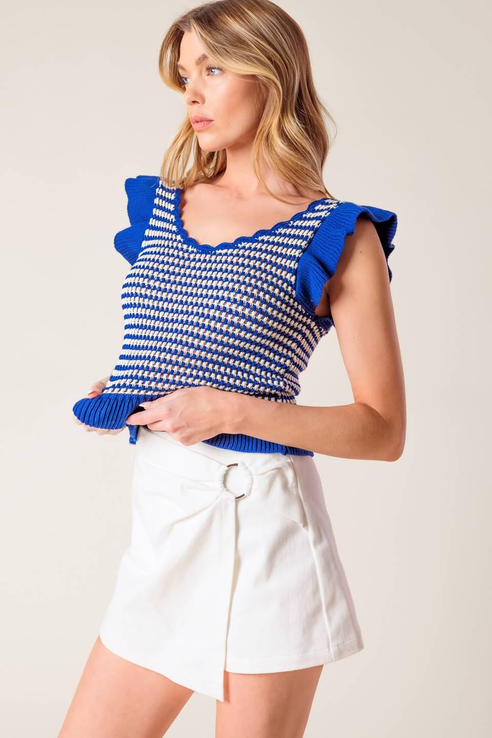 Young At Heart White Woven Skort, view 3 — Soul Flow Apparel