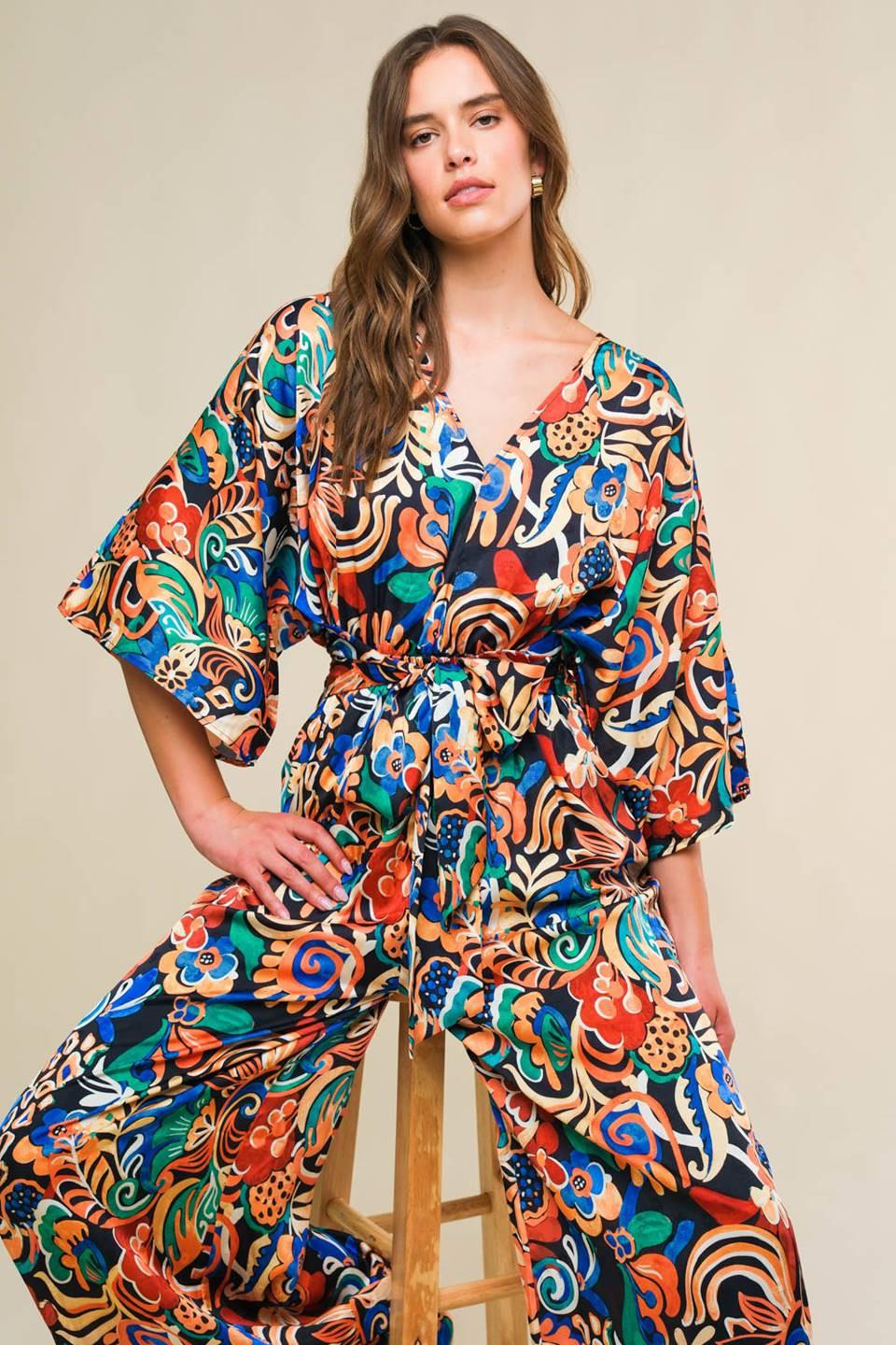 Skyline Grace Woven Jumpsuit in black, view 4 — Soul Flow Apparel