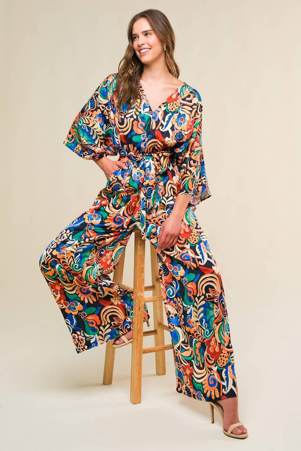 Skyline Grace Woven Jumpsuit in black, view 6 — Soul Flow Apparel