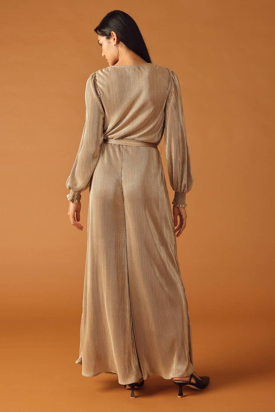 Moments of Clarity Woven Jumpsuit in mauve gold, view 6 — Soul Flow Apparel