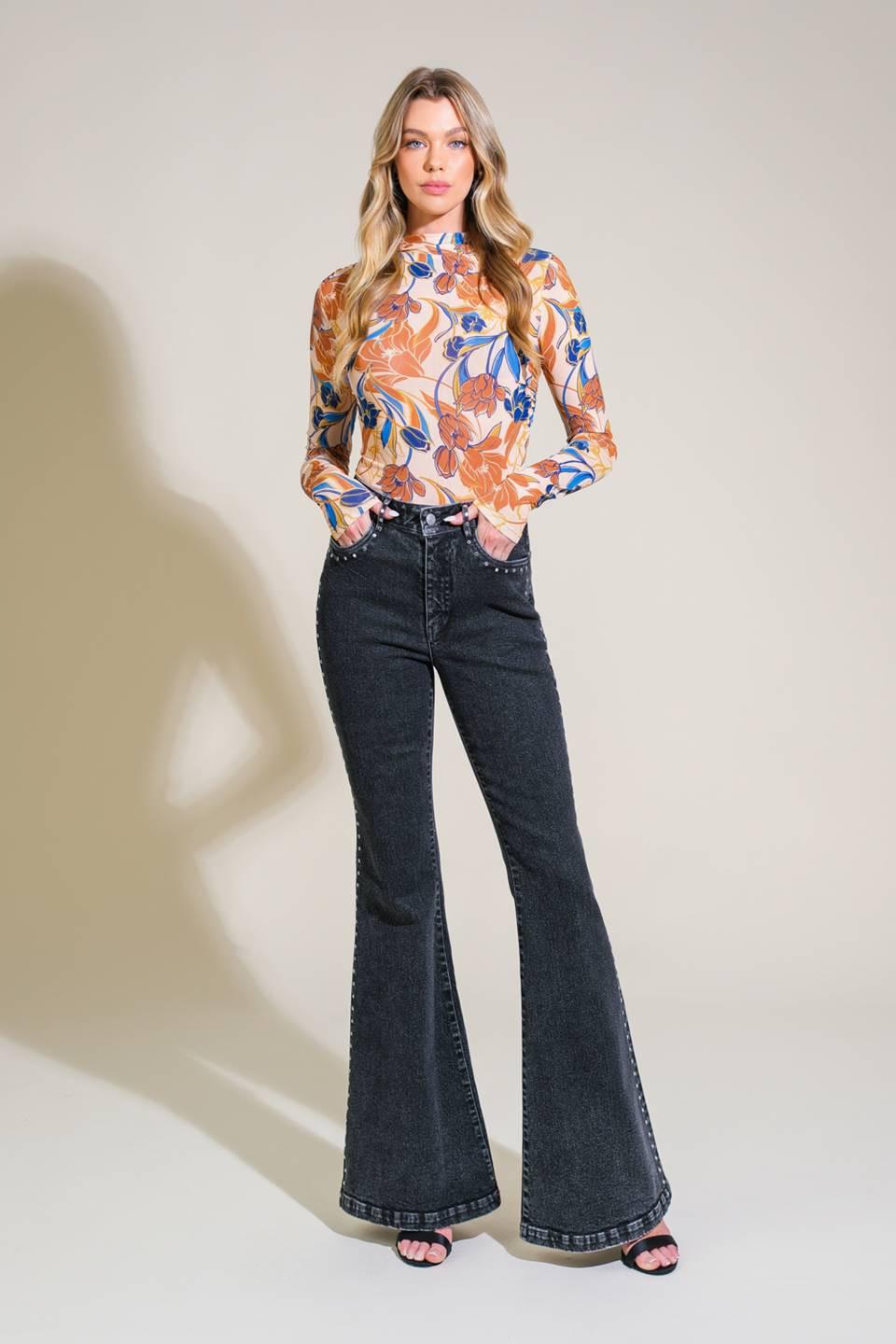 Effortless Ensemble Denim Pants in black, view 5 — Soul Flow Apparel
