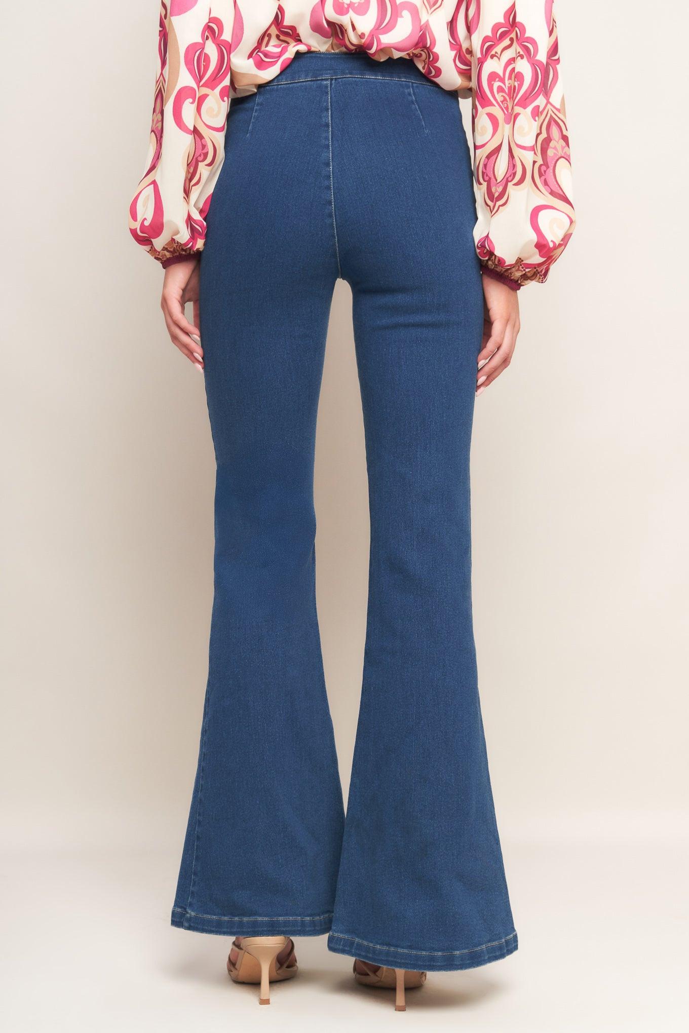 Heavenly Hues Denim Pants in medium indigo, view 4 — Soul Flow Apparel