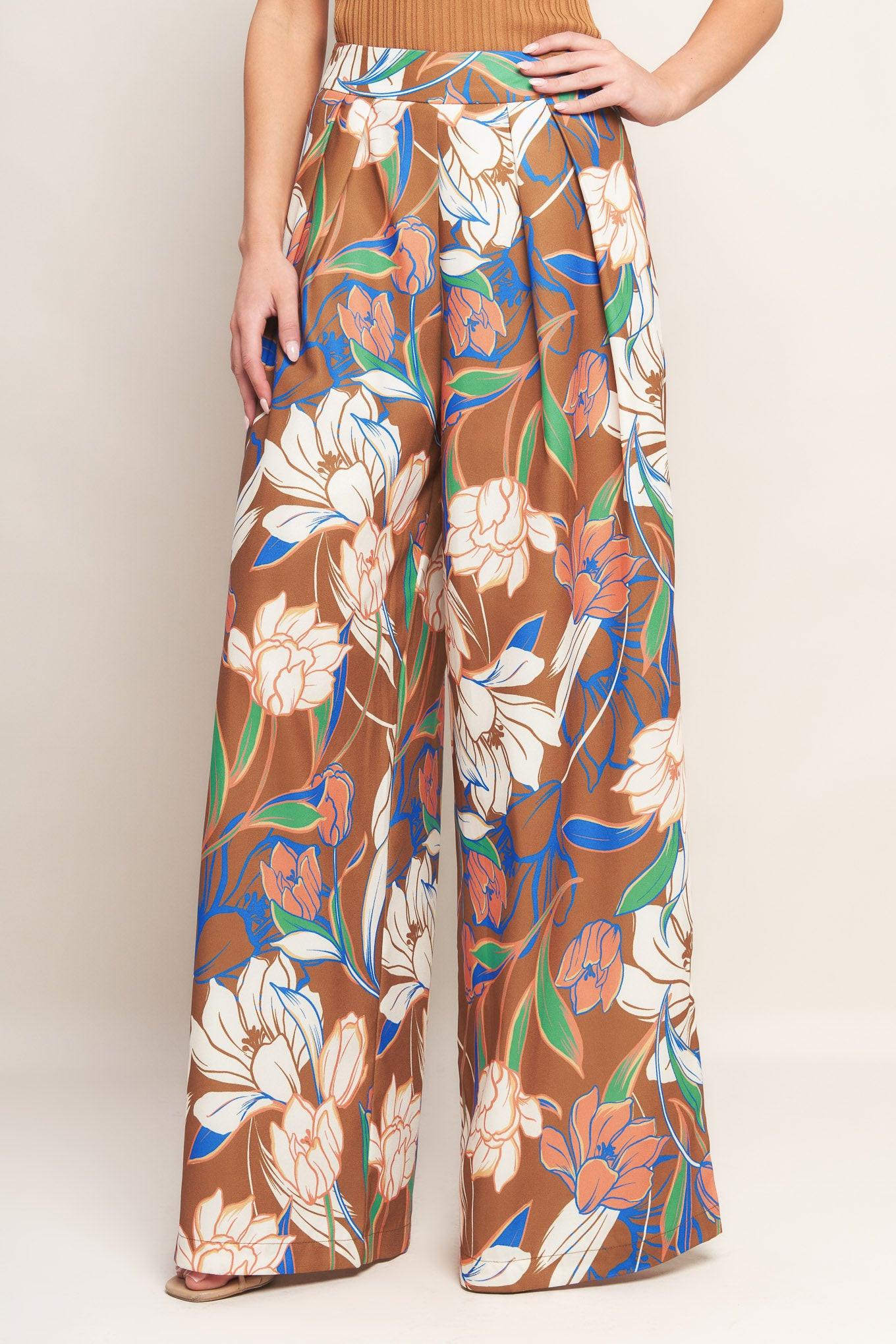 Forever Be Woven Pants in brown, view 4 — Soul Flow Apparel