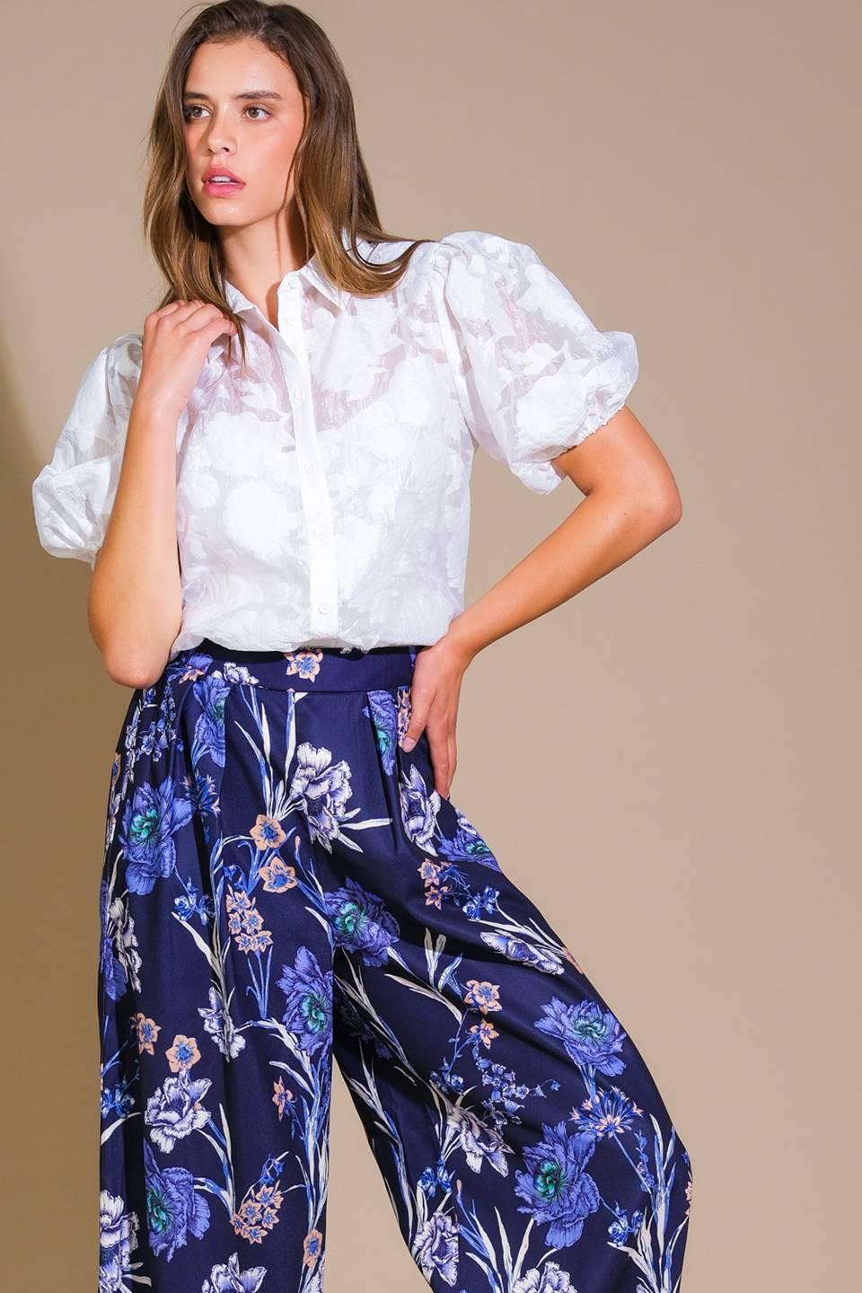 Cape Carteret Woven Pants in navy, view 4 — Soul Flow Apparel