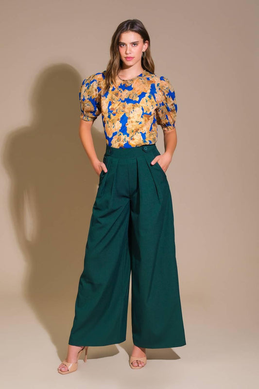 Terrace Views Woven Pants in emerald, view 6 — Soul Flow Apparel