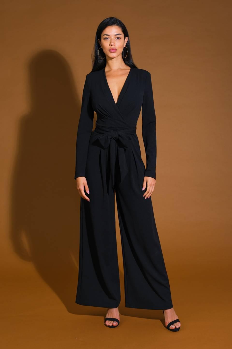 My Love Language Woven Jumpsuit in black, view 1 — Soul Flow Apparel