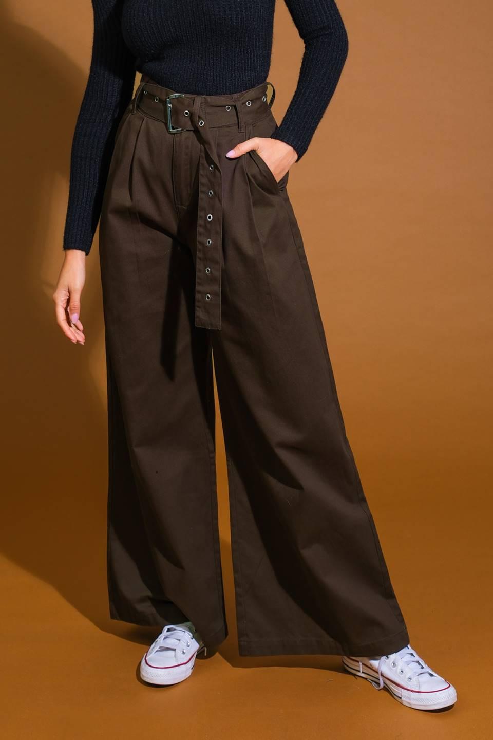 Pack Your Bags Woven Pants in dark brown, view 1 — Soul Flow Apparel