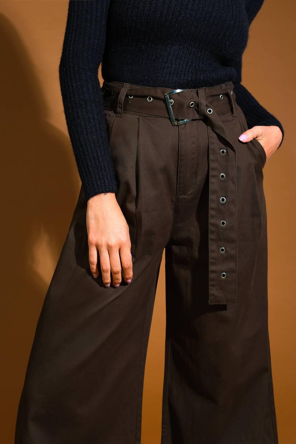 Pack Your Bags Woven Pants in dark brown, view 4 — Soul Flow Apparel