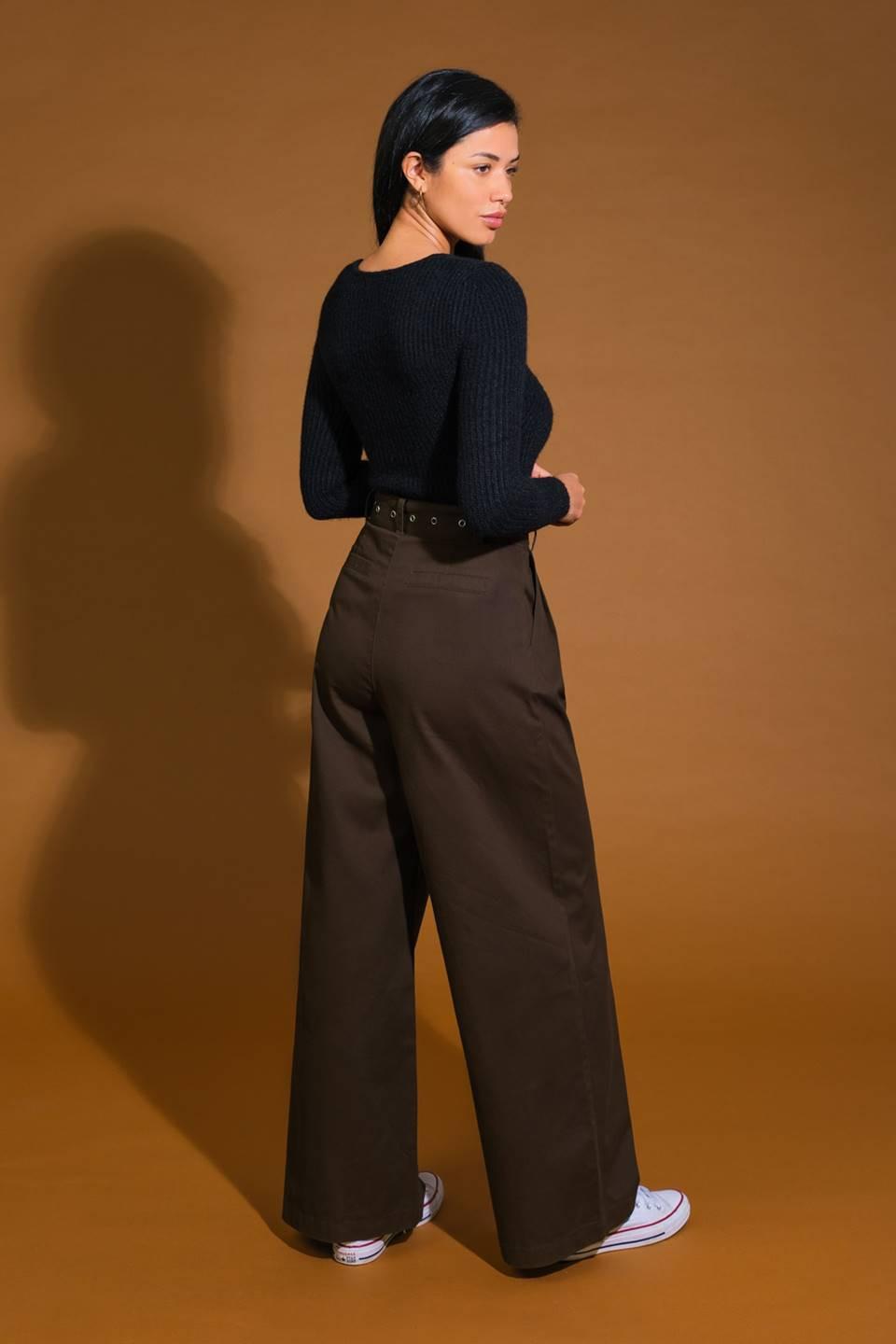 Pack Your Bags Woven Pants in dark brown, view 6 — Soul Flow Apparel