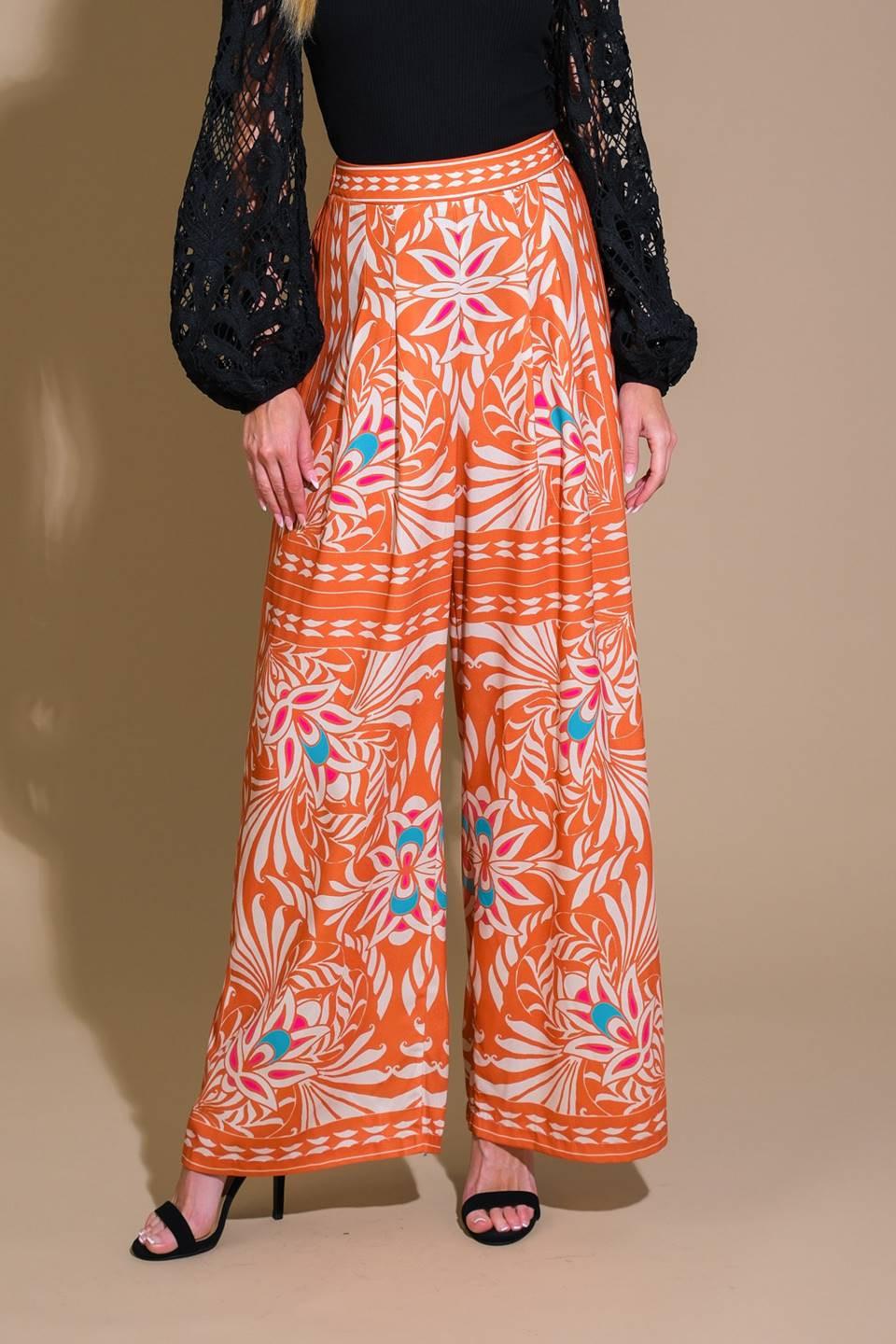 You Never Can Tell Woven Pants in rust, view 1 — Soul Flow Apparel