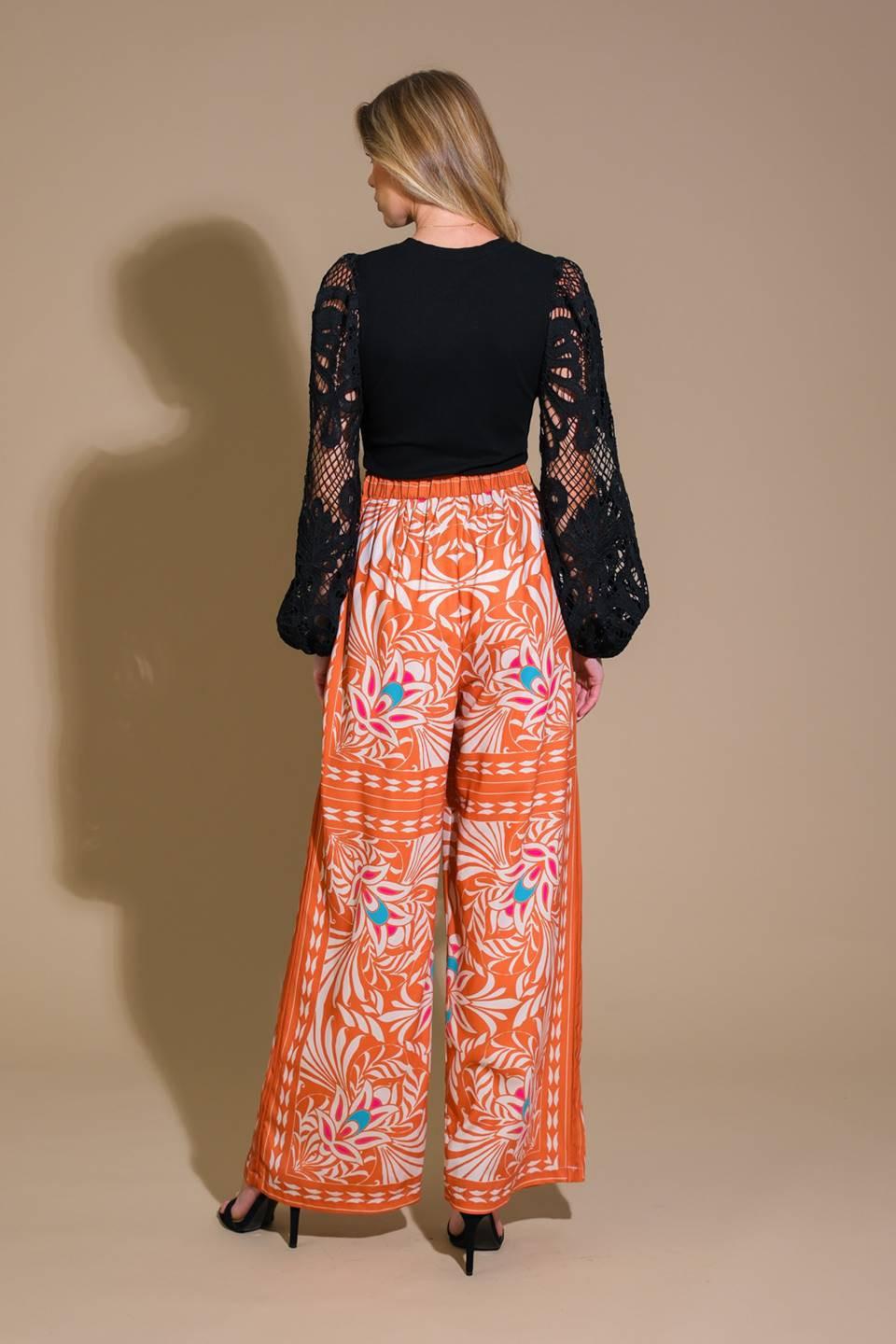 You Never Can Tell Woven Pants in rust, view 6 — Soul Flow Apparel