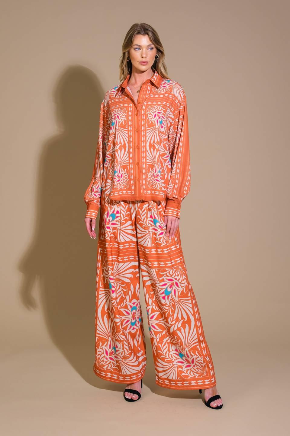 You Never Can Tell Woven Pants in rust, view 7 — Soul Flow Apparel