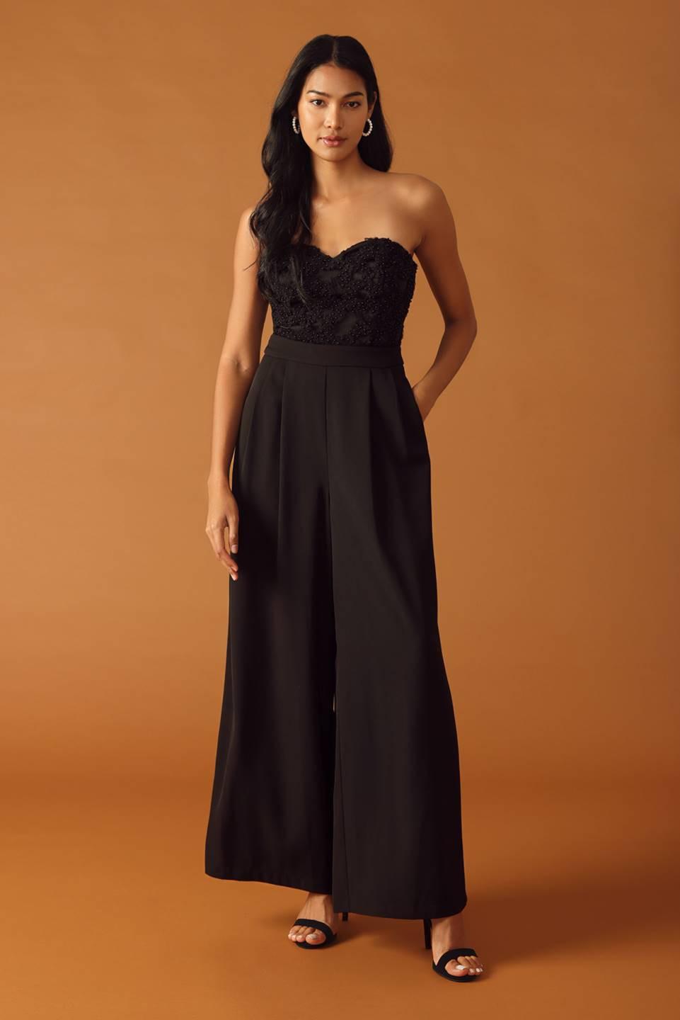 All My Life Woven Jumpsuit in black, view 1 — Soul Flow Apparel