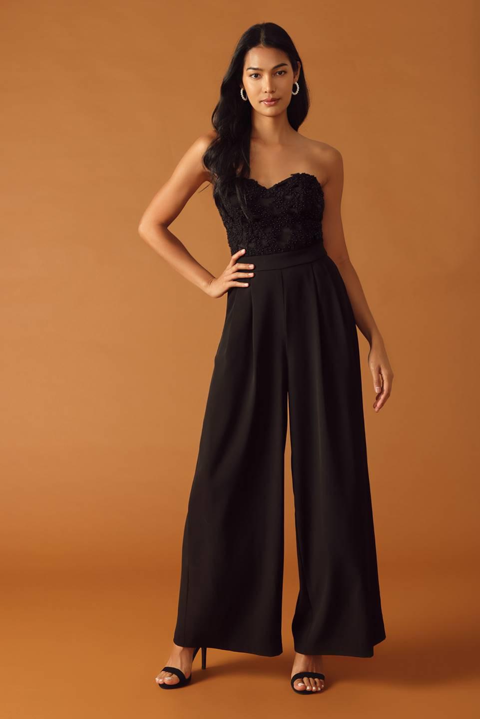 All My Life Woven Jumpsuit in black, view 2 — Soul Flow Apparel