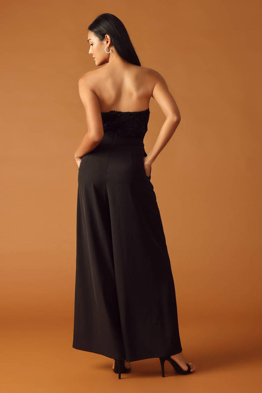 All My Life Woven Jumpsuit in black, view 5 — Soul Flow Apparel