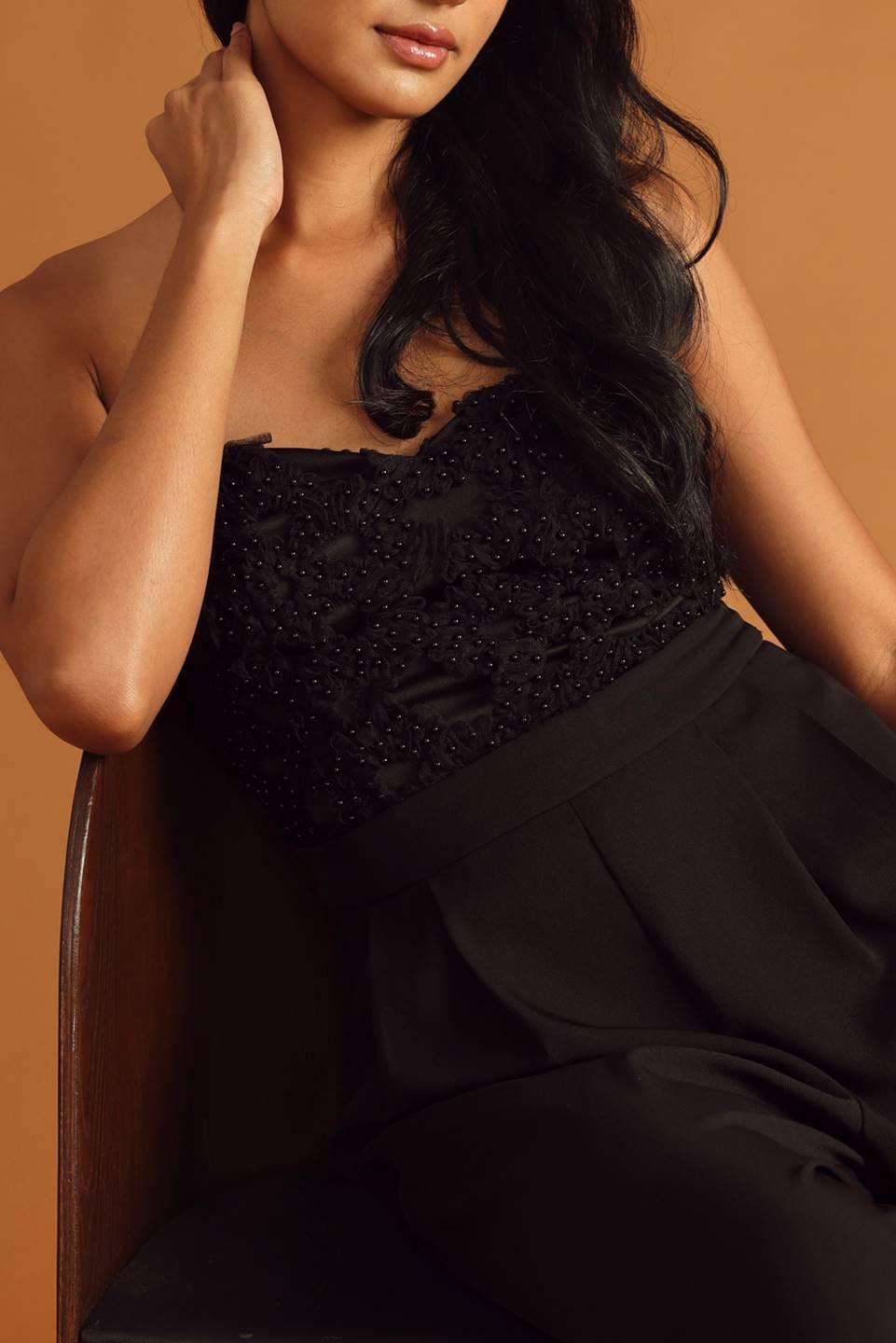 All My Life Woven Jumpsuit in black, view 7 — Soul Flow Apparel