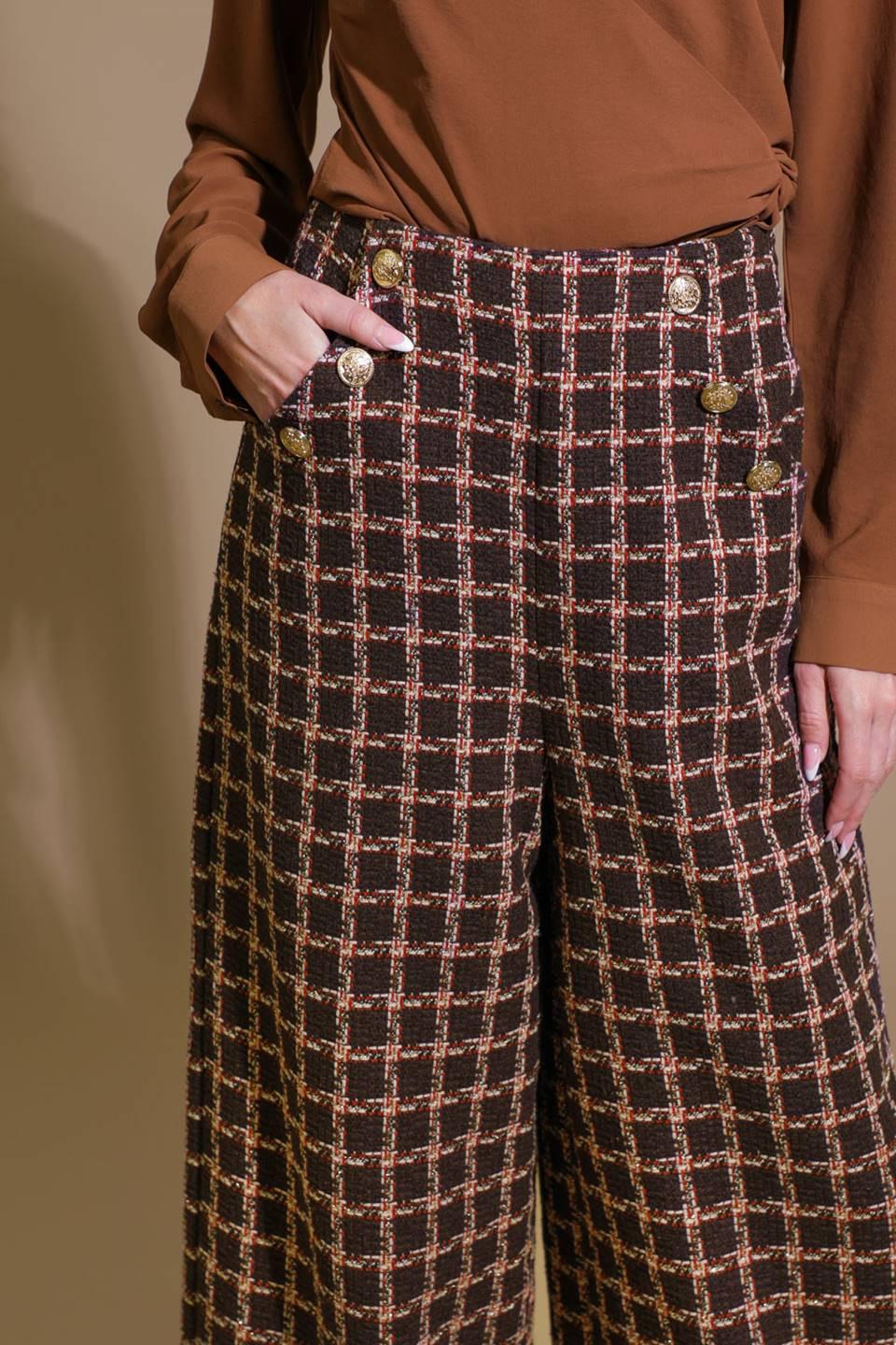 Show You Off Tweed Pants in brown, view 4 — Soul Flow Apparel