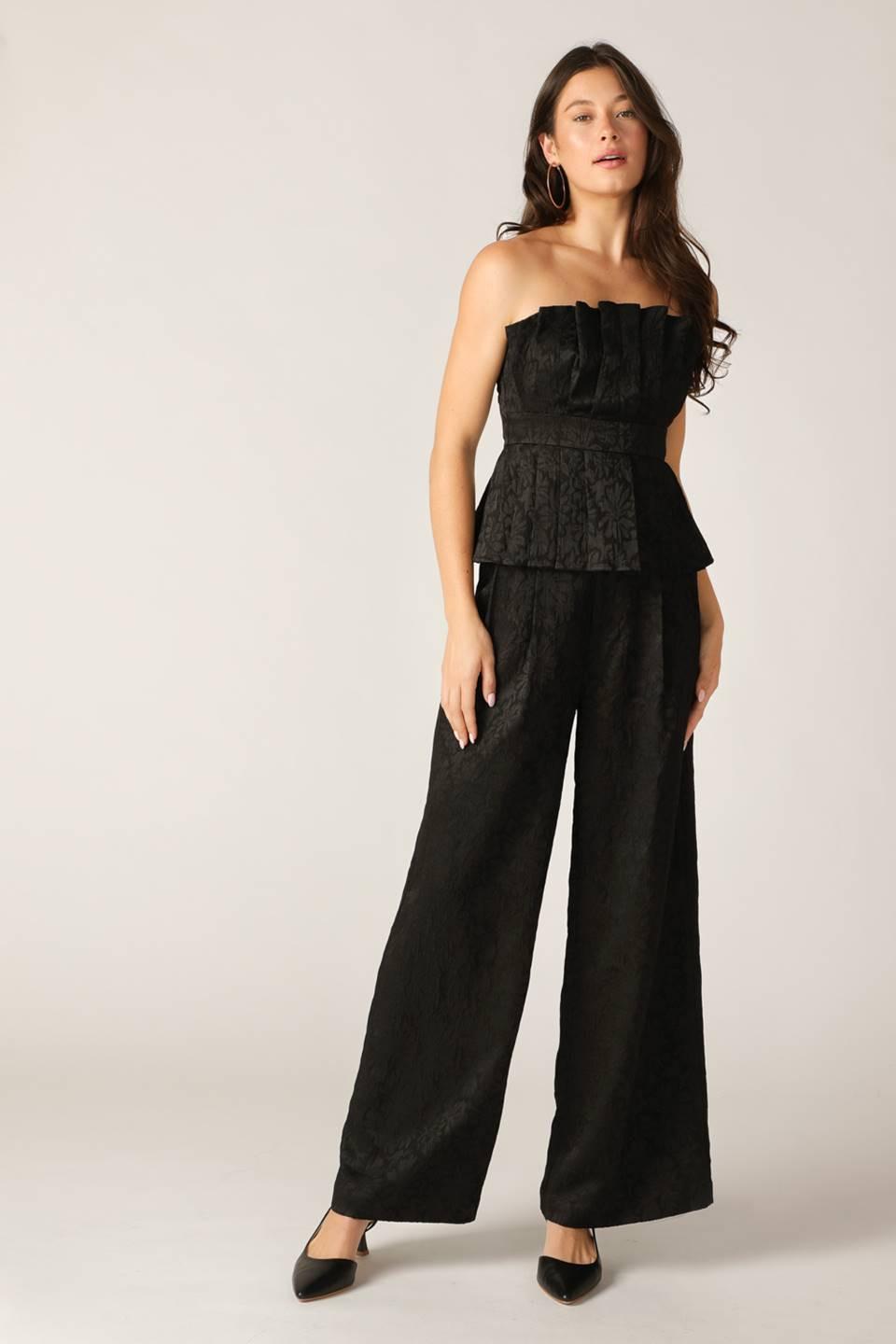 Elegant Essence Woven Pants in black, view 4 — Soul Flow Apparel