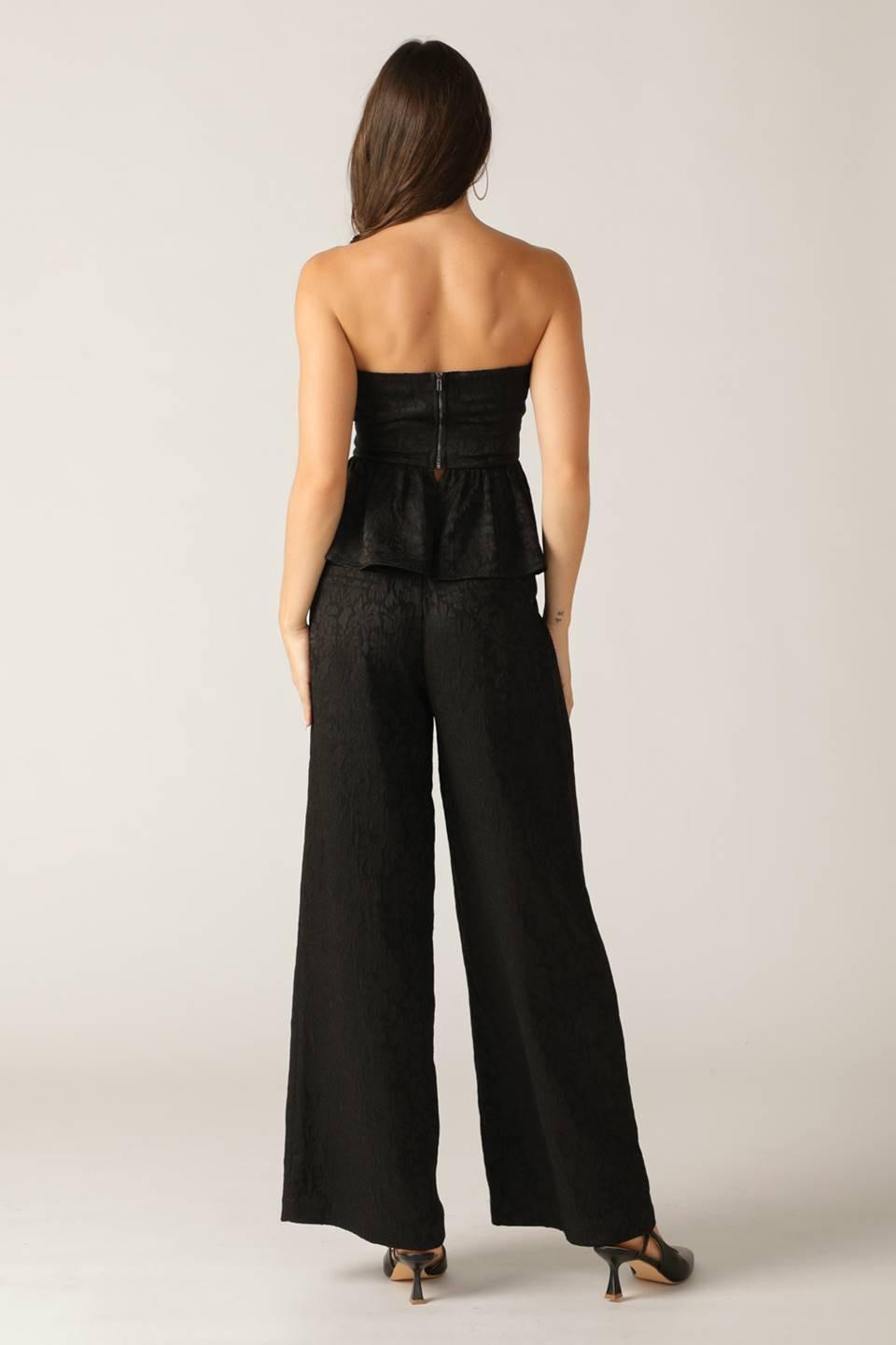 Elegant Essence Woven Pants in black, view 7 — Soul Flow Apparel