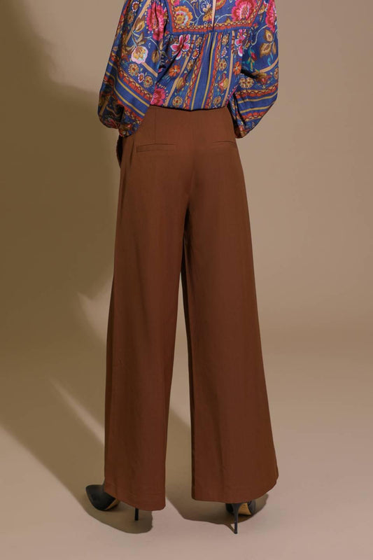 Think It Through Woven Pants in brown, view 2 — Soul Flow Apparel