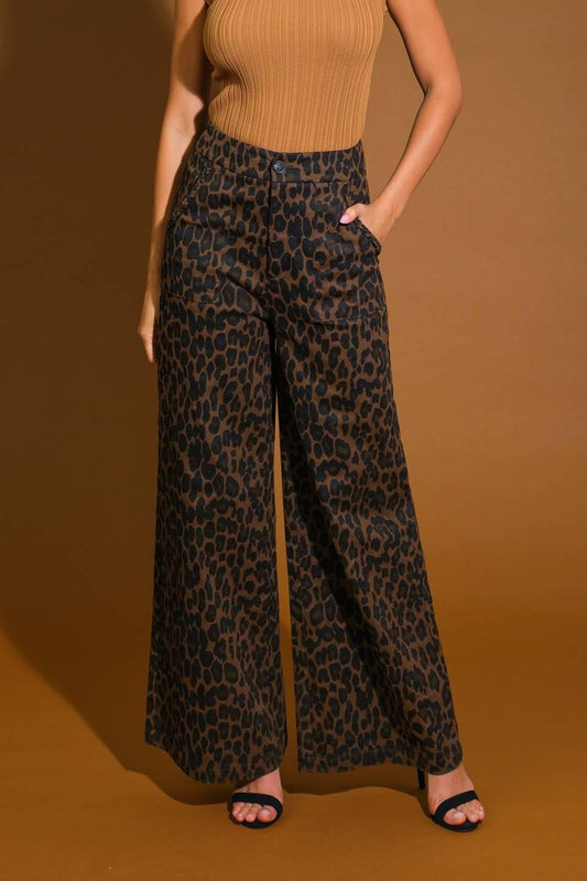 Eternal Romance Woven Pants in brown, view 1 — Soul Flow Apparel