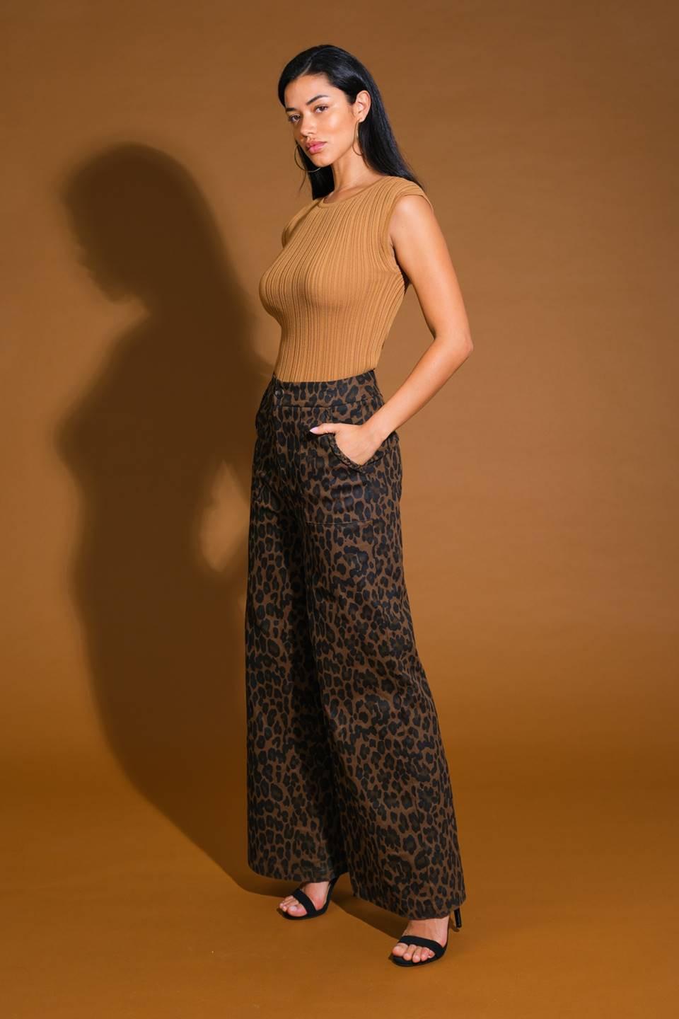 Eternal Romance Woven Pants in brown, view 3 — Soul Flow Apparel