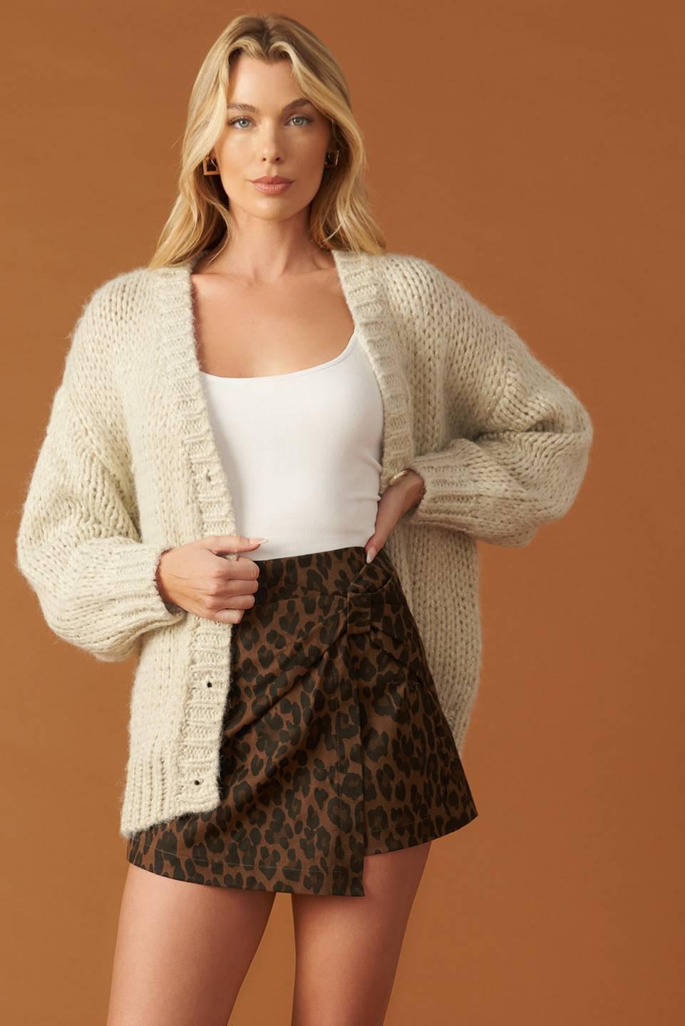 Midnight Train Twill Skirt in brown, view 2 — Soul Flow Apparel