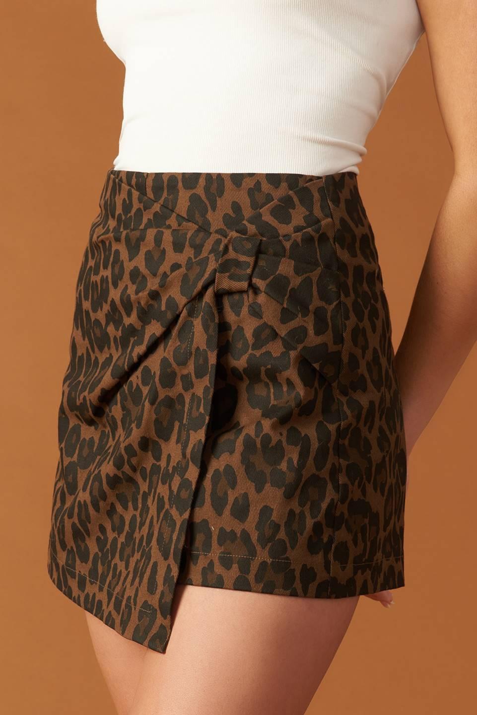 Midnight Train Twill Skirt in brown, view 5 — Soul Flow Apparel