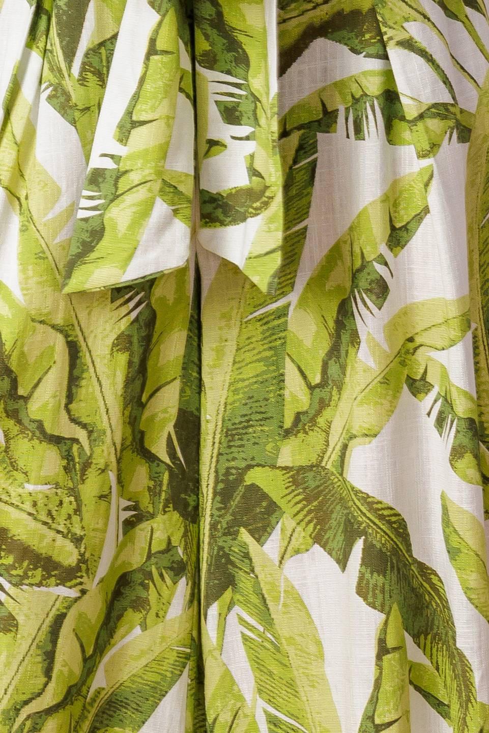 American Nights Woven Jumpsuit in ivory green, fabric swatch — Soul Flow Apparel