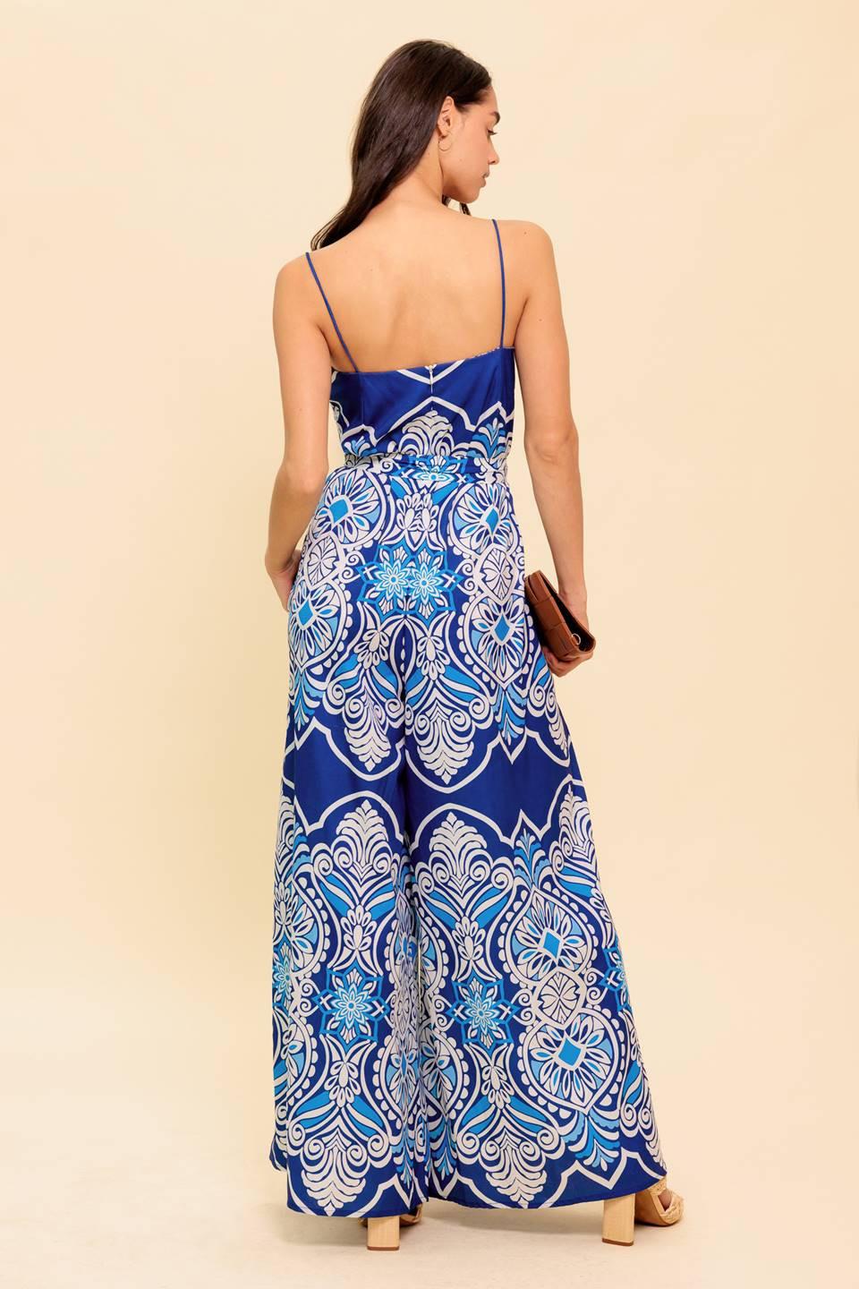 Hit the Breeze Woven Jumpsuit in navy blue, view 6 — Soul Flow Apparel