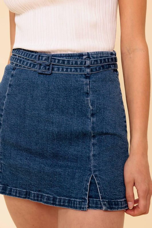 Sunday Afternoons Medium Indigo Skort, view 4 — Soul Flow Apparel