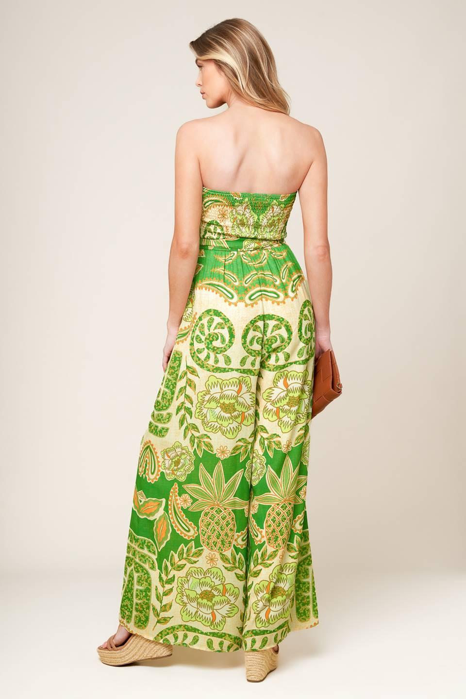 Cameron Meadow Green Woven Jumpsuit, view 4 — Soul Flow Apparel