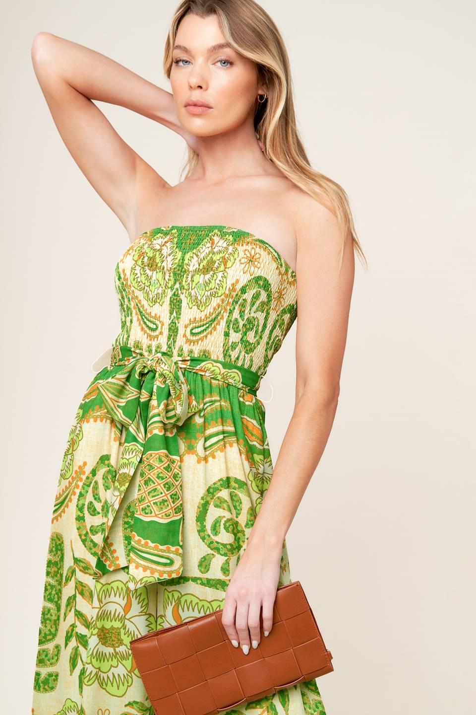 Cameron Meadow Green Woven Jumpsuit, view 5 — Soul Flow Apparel