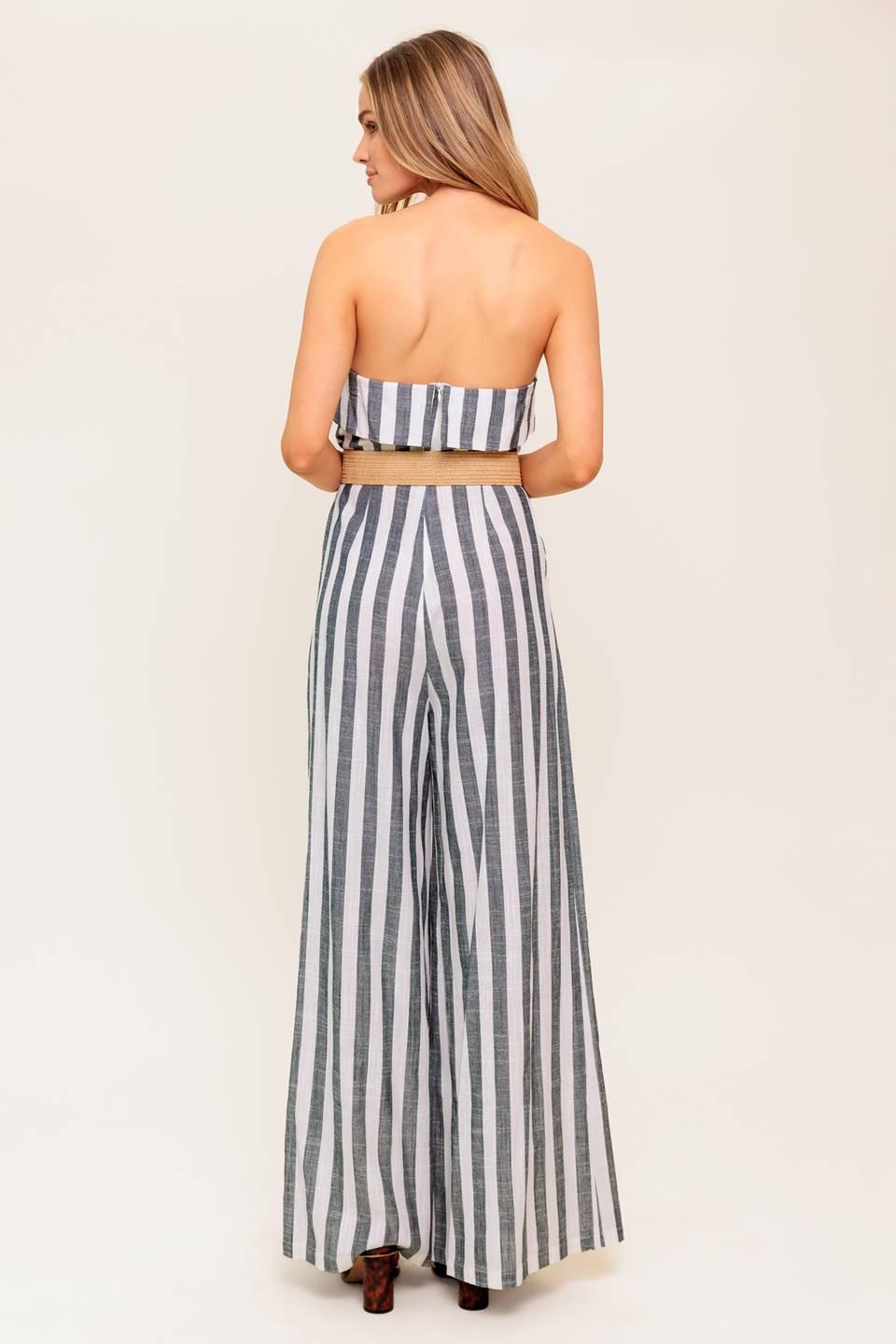Urban Soul Woven Jumpsuit in white charcoal, view 7 — Soul Flow Apparel