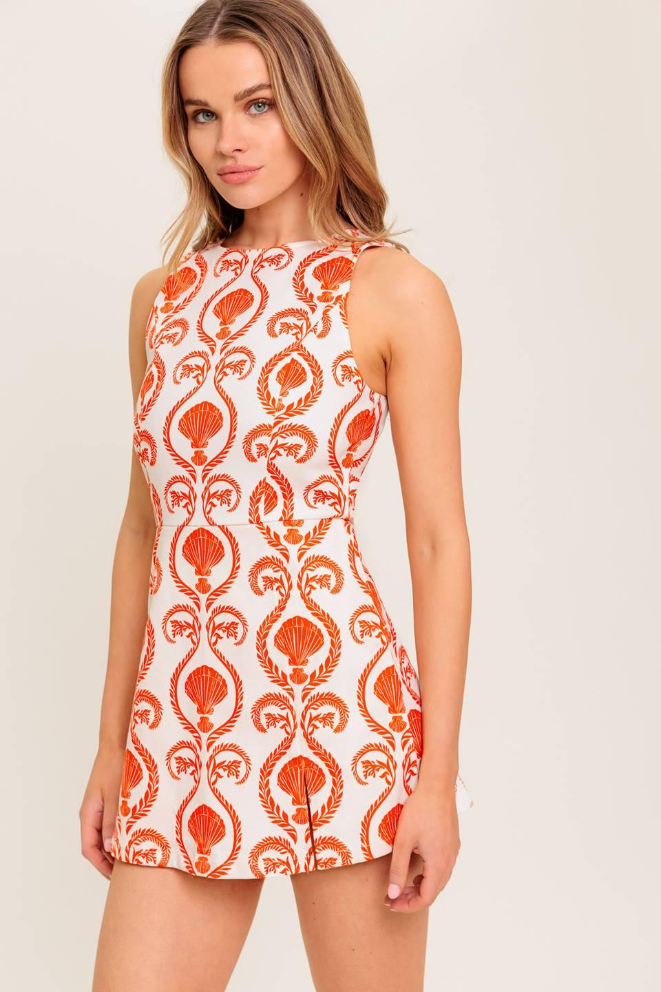 Quiet Morning Woven Skort in white tomato, view 6 — Soul Flow Apparel