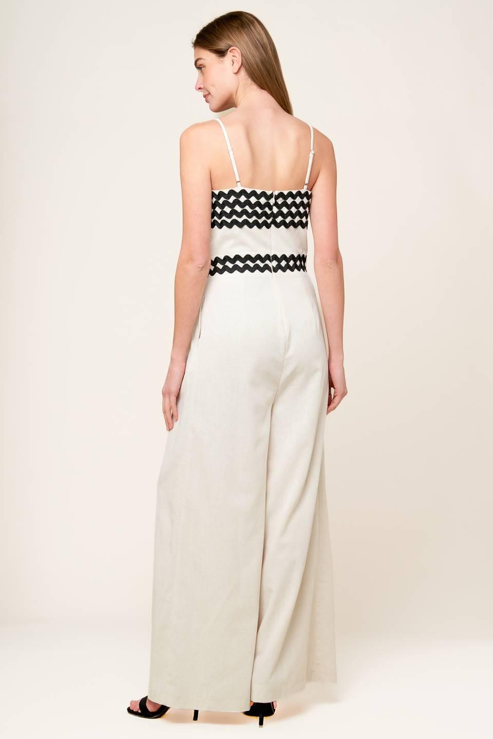 Meet At the Pier Cream Woven Jumpsuit, view 2 — Soul Flow Apparel