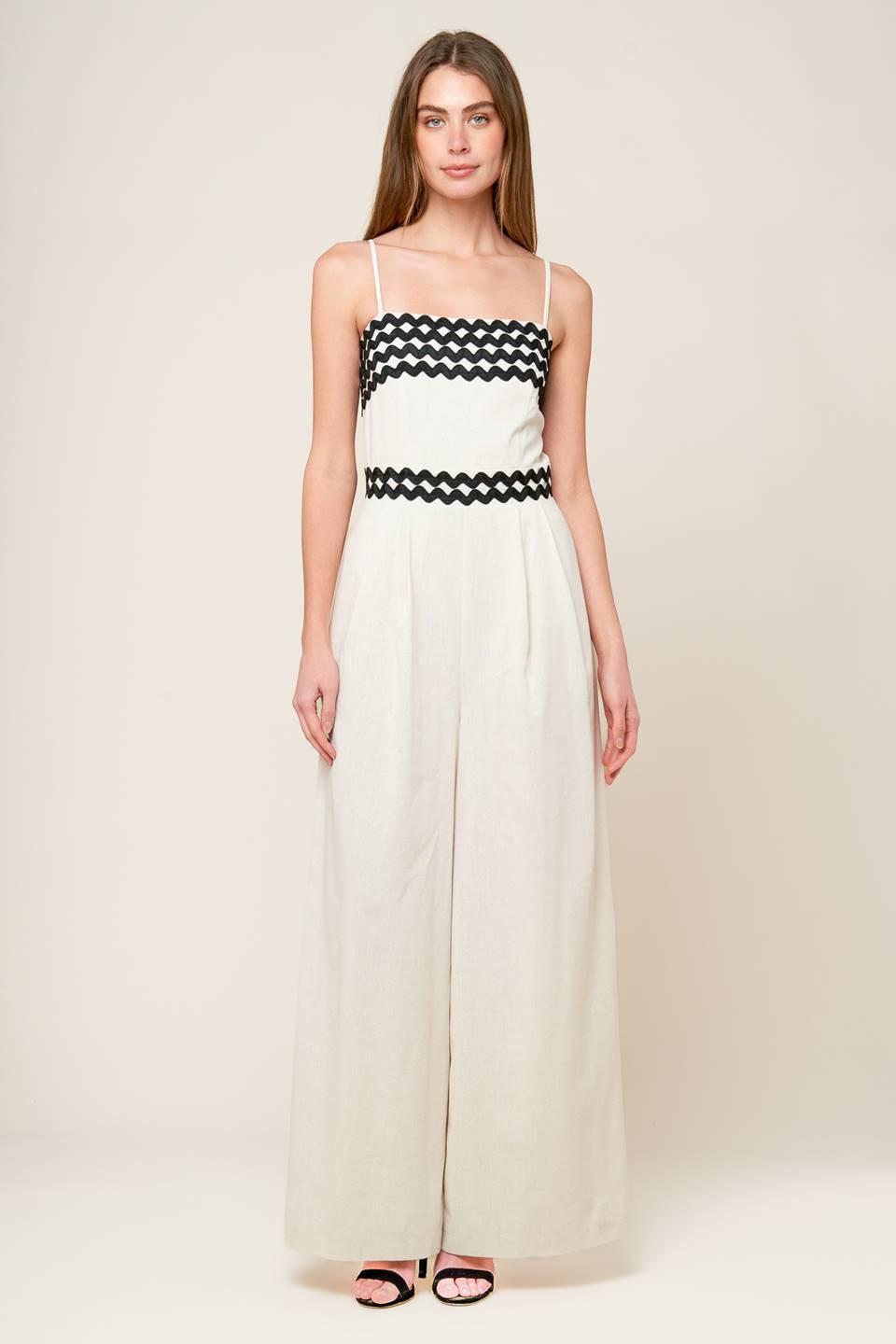 Meet At the Pier Cream Woven Jumpsuit, view 3 — Soul Flow Apparel