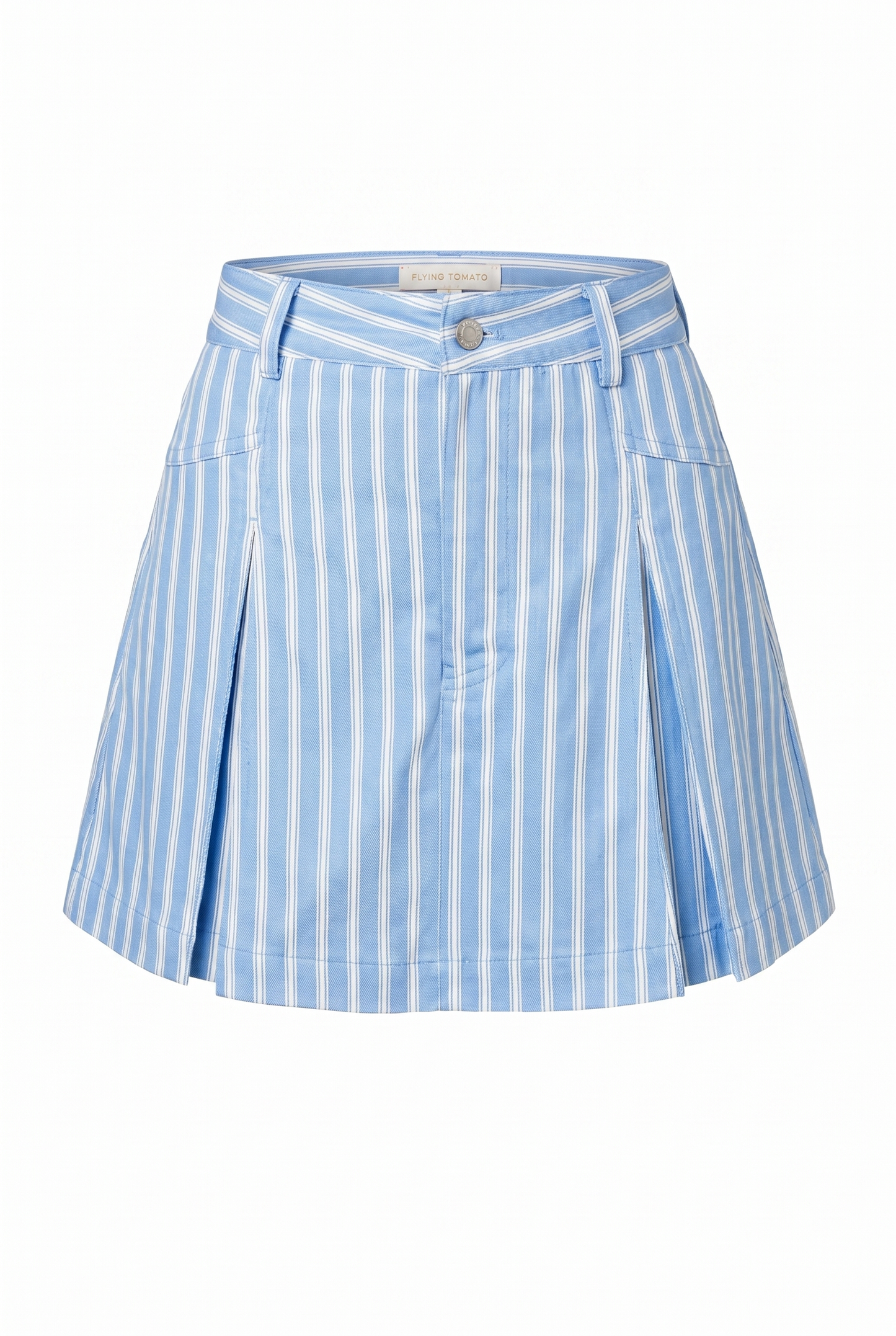 Valeria Powder Blue Woven Skort, view 2 — Soul Flow Apparel