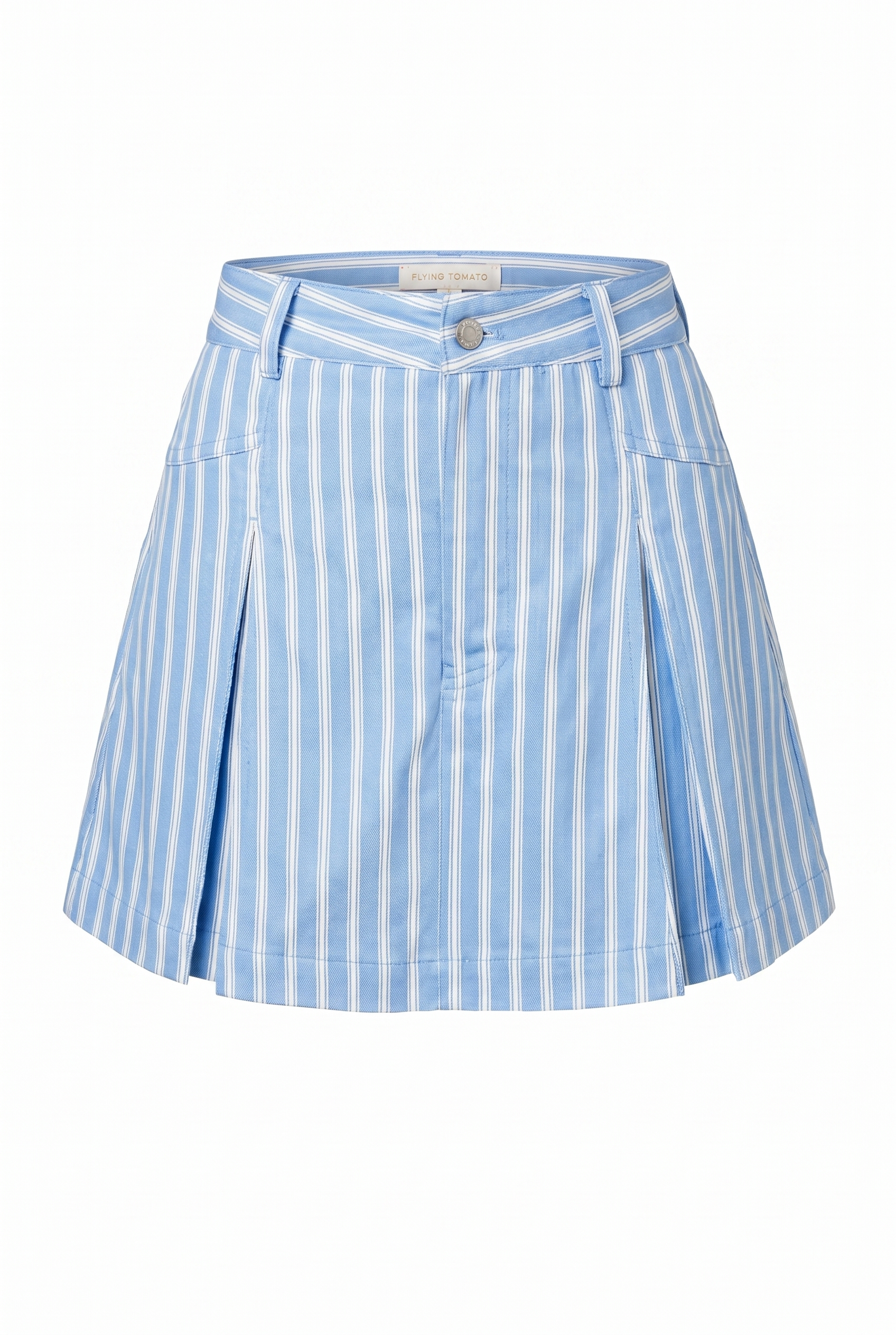 Valeria Powder Blue Woven Skort, view 2 — Soul Flow Apparel