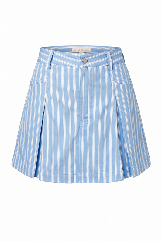 Valeria Powder Blue Woven Skort, view 2 — Soul Flow Apparel
