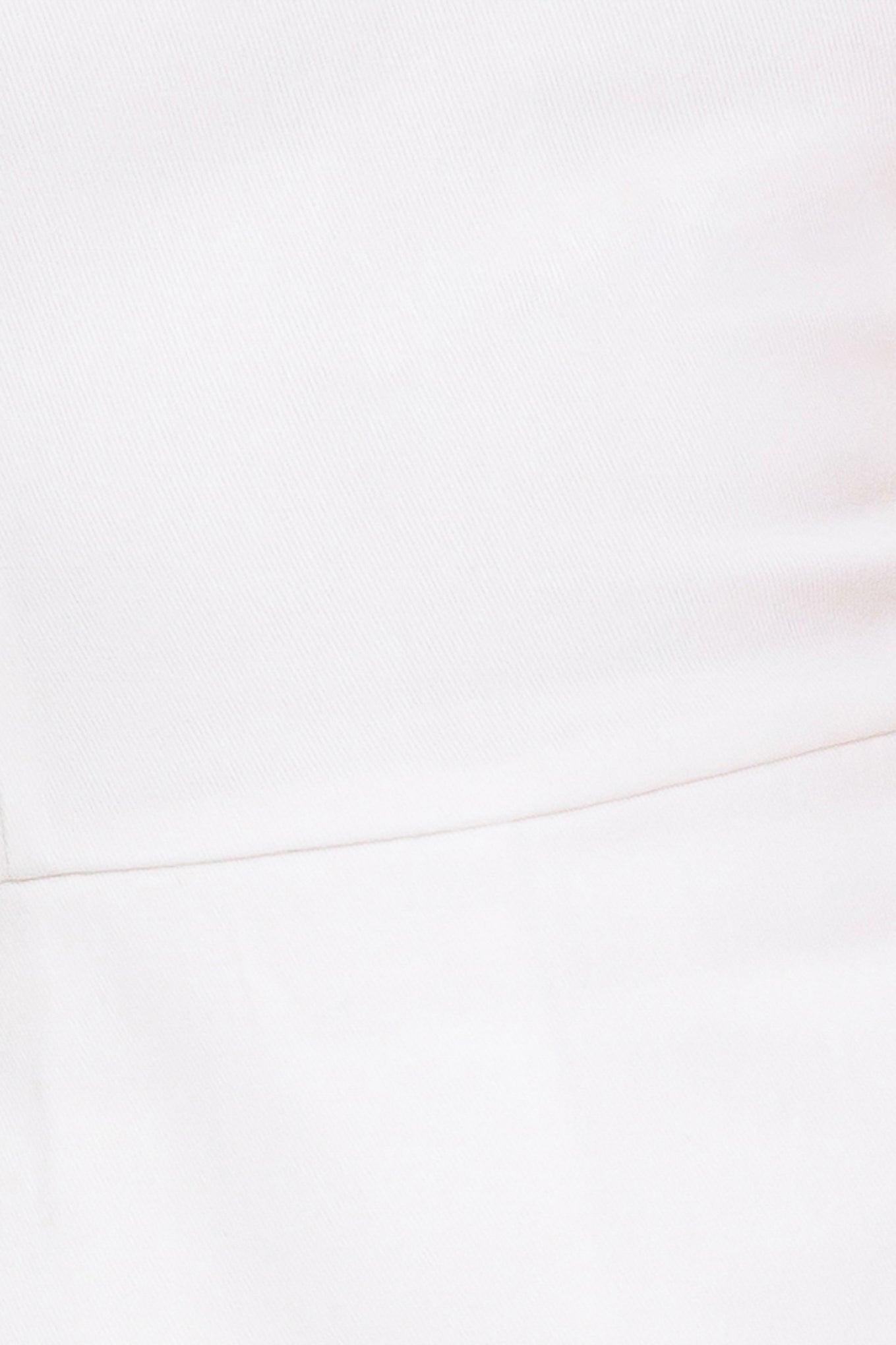 Exploring New Cities Woven Skort Romper in white denim, fabric swatch — Soul Flow Apparel