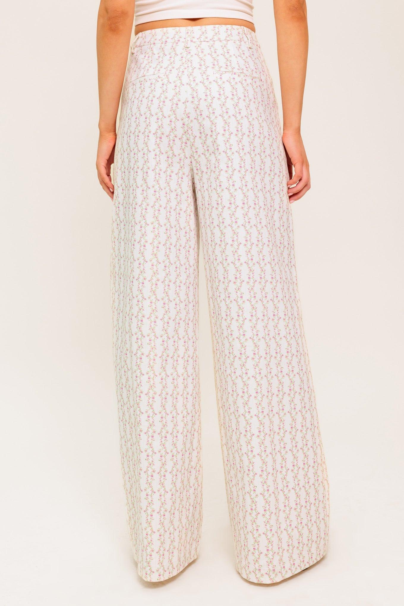 Citrus Flow Ivory Woven Pants, view 7 — Soul Flow Apparel