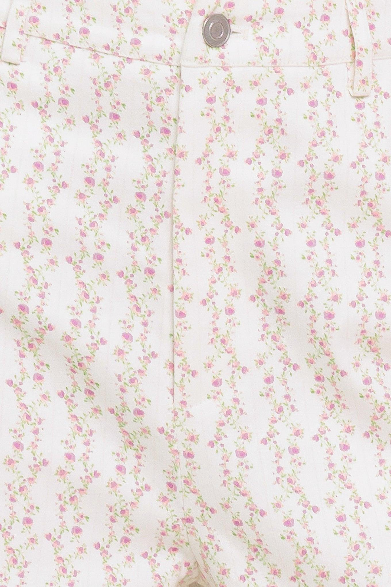 Citrus Flow Ivory Woven Pants, fabric swatch — Soul Flow Apparel