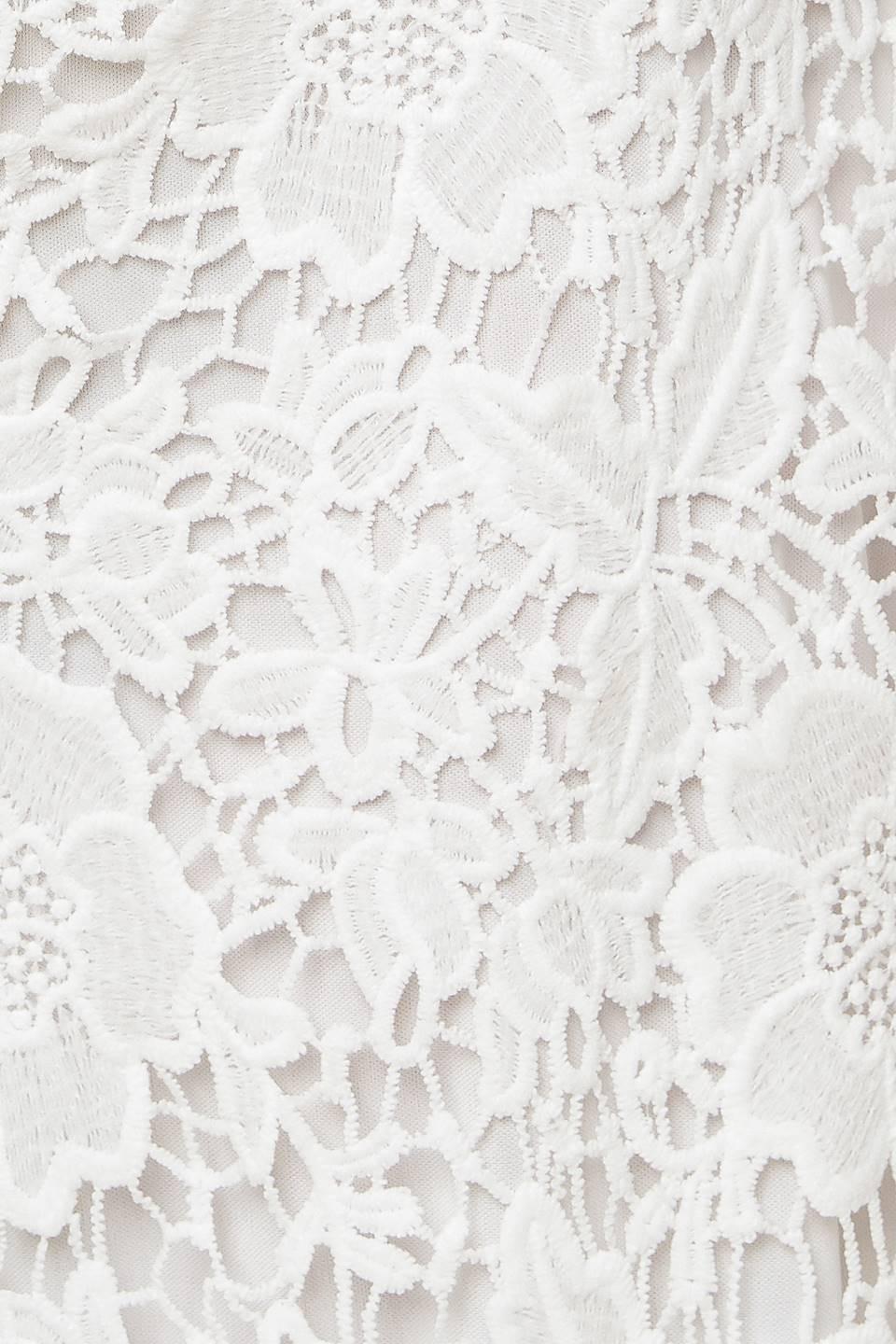 Just Enough Off White Woven Lace Jumpsuit in off-white, fabric swatch — Soul Flow Apparel