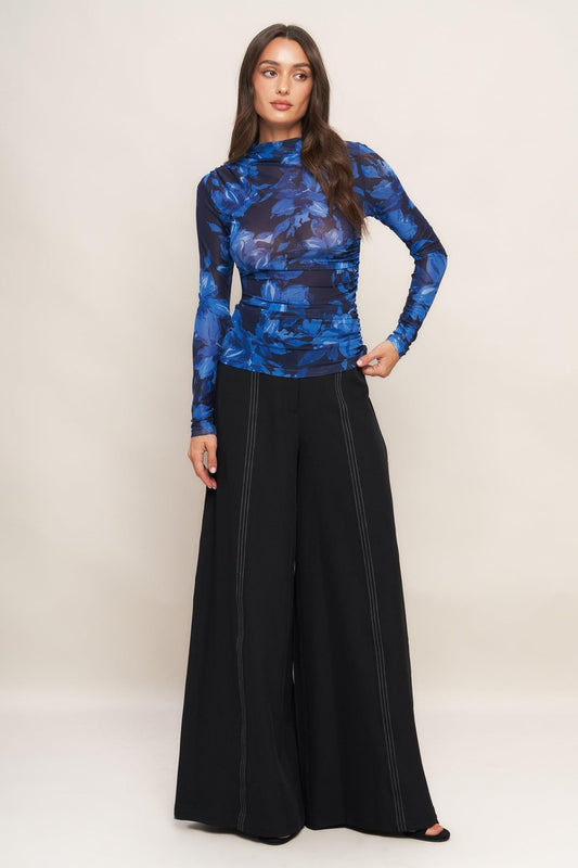 Runway Ready Black Woven Wide Leg Pants, view 1 — Soul Flow Apparel