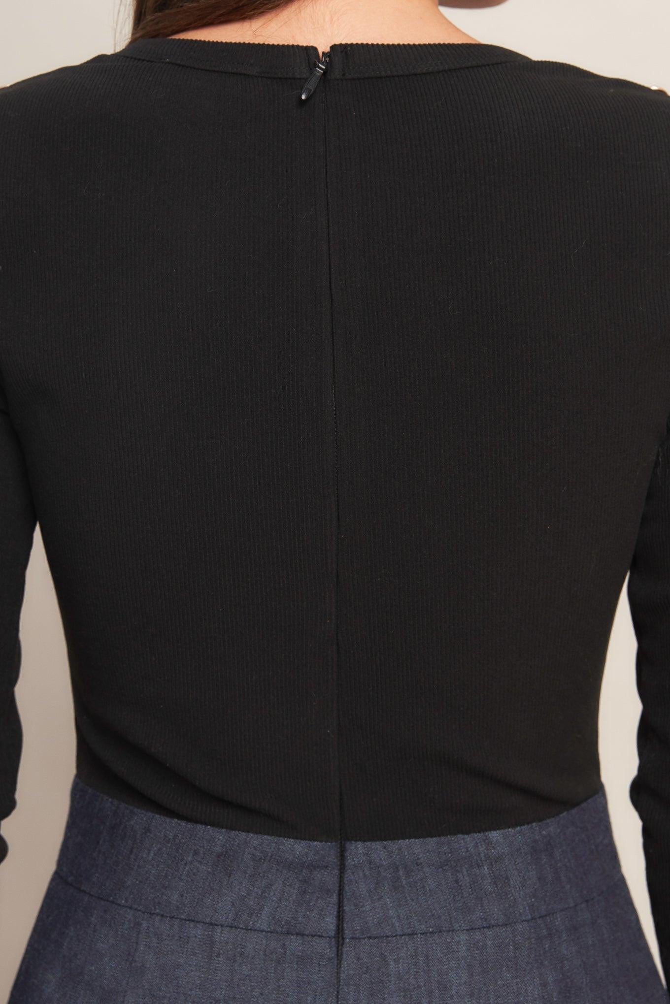 Modern Staple Woven Combination Romper in black, view 7 — Soul Flow Apparel