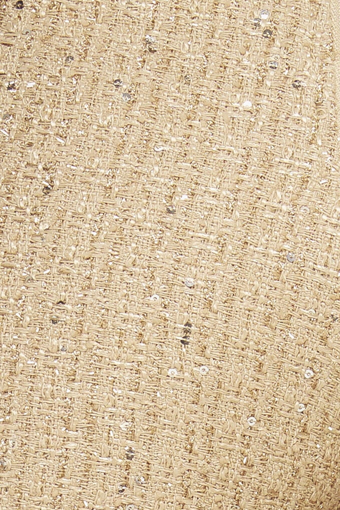 Belle Braid Tweed Skort in taupe, fabric swatch — Soul Flow Apparel