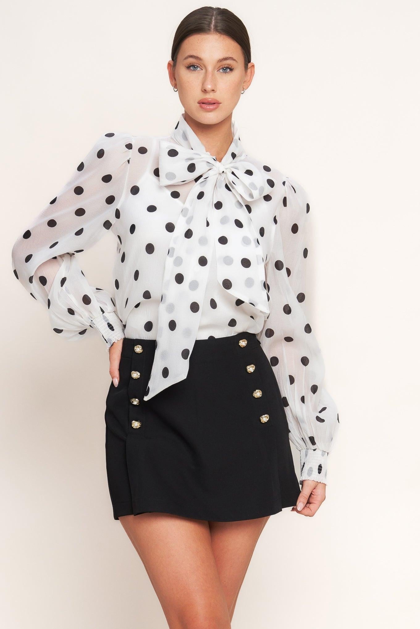 Paris Sergeant Woven Skort in black, view 4 — Soul Flow Apparel