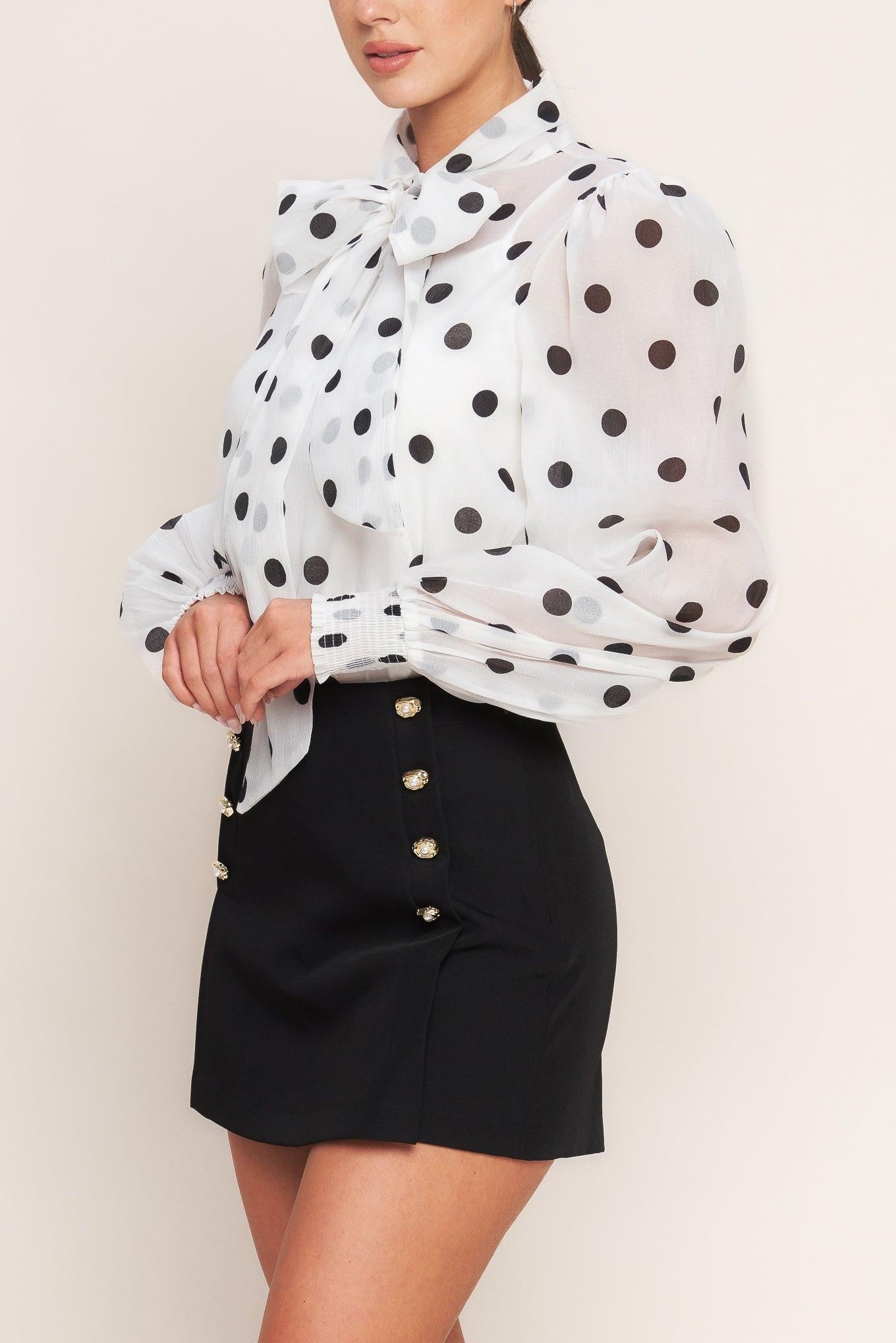 Paris Sergeant Woven Skort in black, view 5 — Soul Flow Apparel